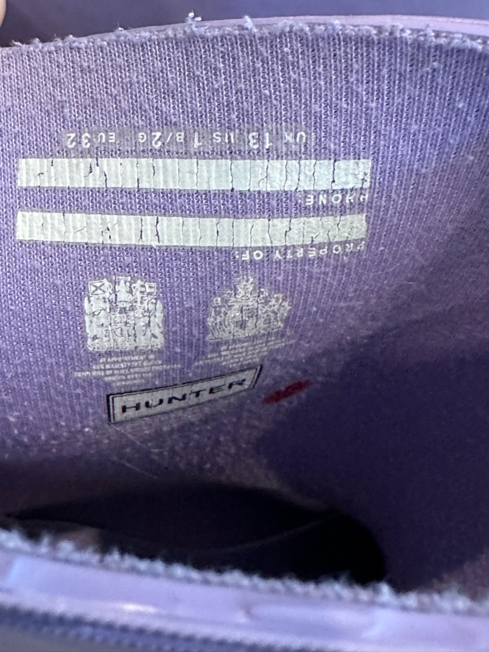 Hunter Kids First Classic Rain Boots Purple Lilac Size US 1 - Picture 5 of 6